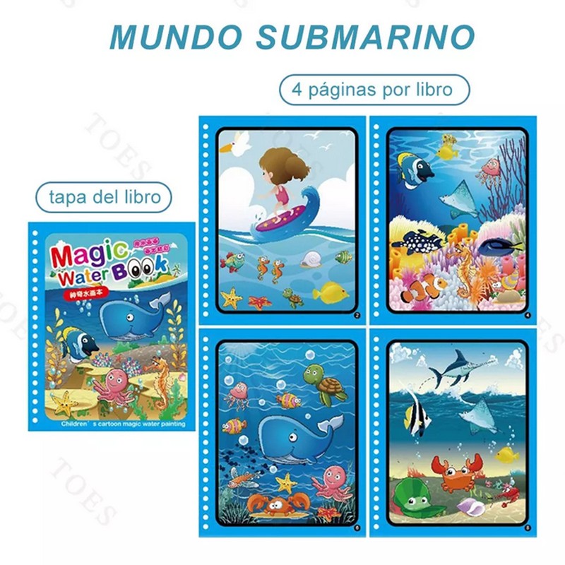 8 Libros De Colorear M&aacute;gicos Para Ni&ntilde;os Reutilizables image number null