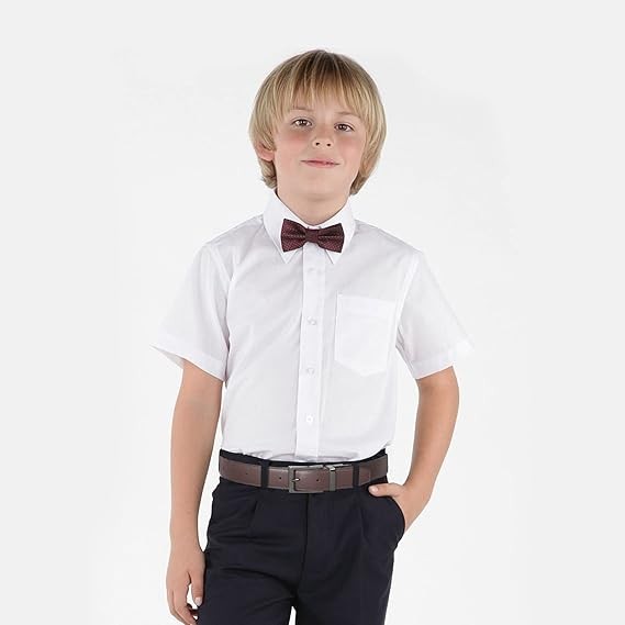 AWAYTR - Cinturones reversibles para ni&ntilde;os - Cintur&oacute;n de piel negro y caf&eacute; para uniforme escolar, jeans casuales. image number null
