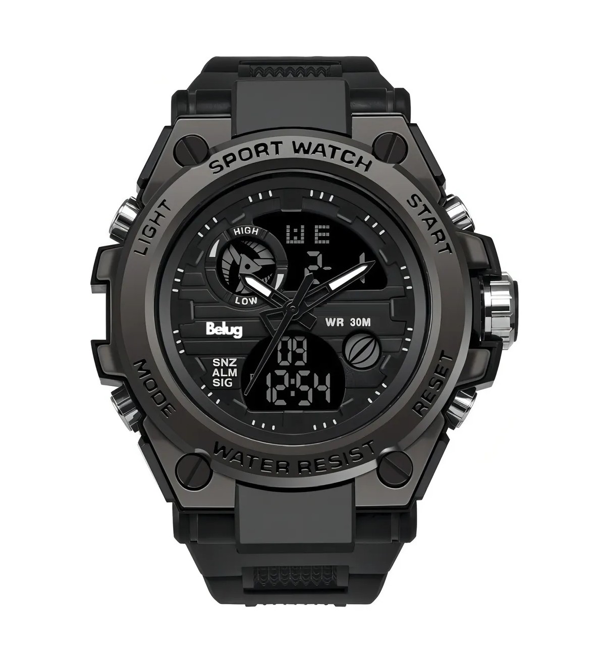 Reloj pulsera Belug con correa de poliuretano Negro image number null