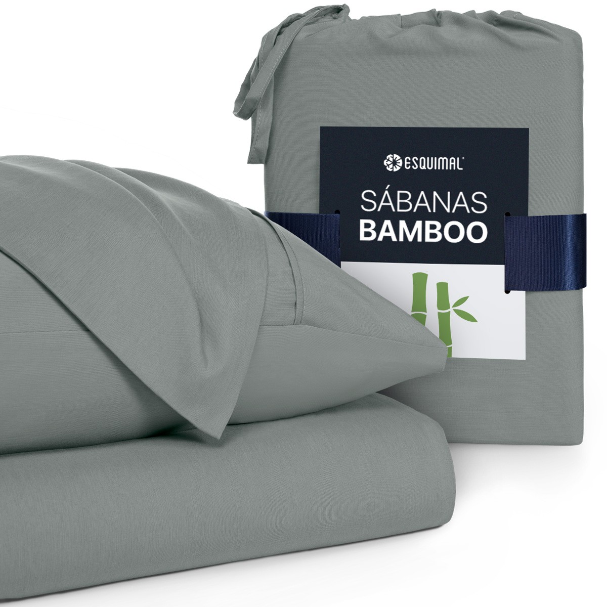 S&aacute;banas King Size De Bamb&uacute; / Bamboo Ultra Suaves Y Frescas Gris ESQUIMAL. image number null