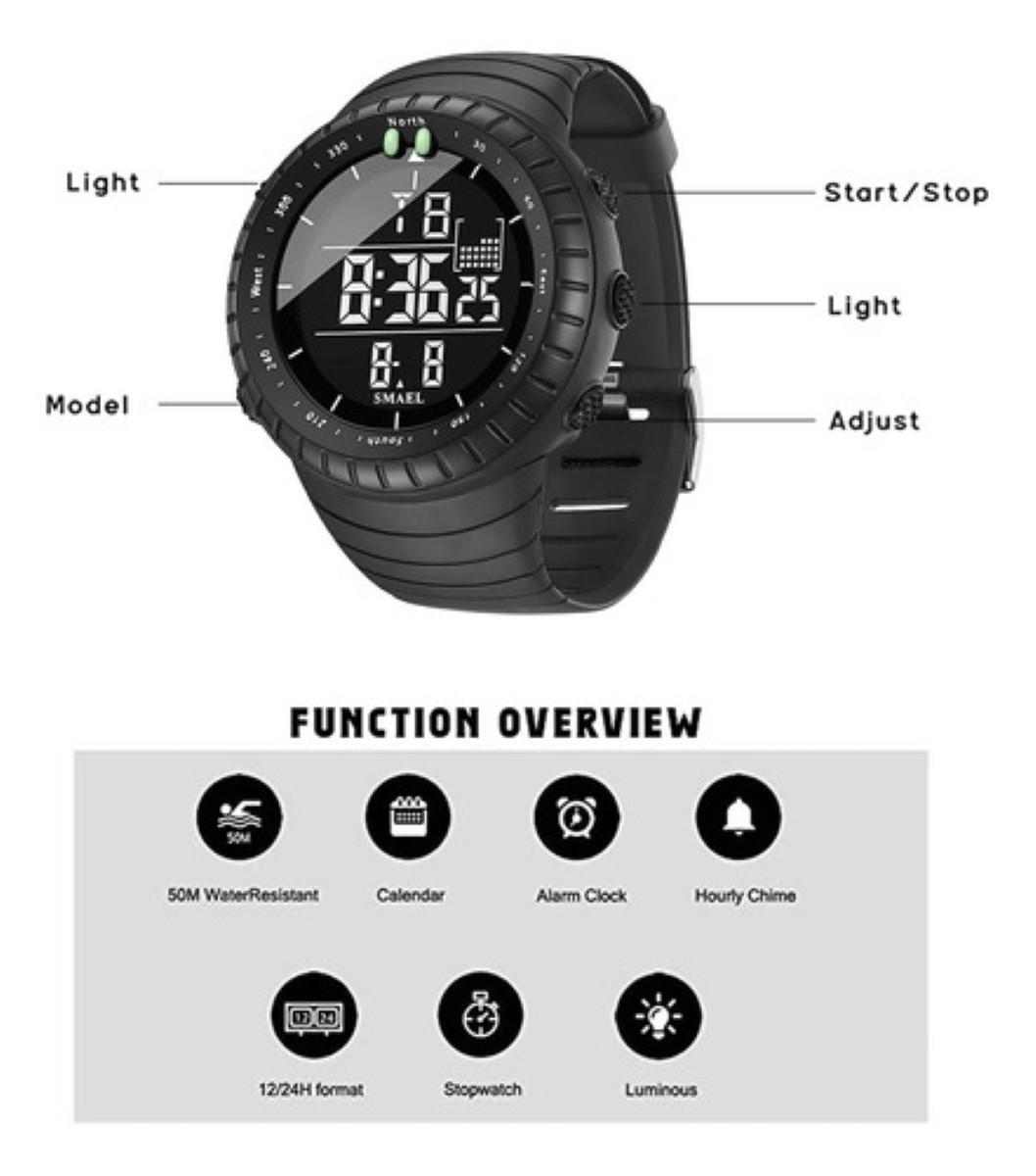 Reloj de pulsera Deportivo negro image number null