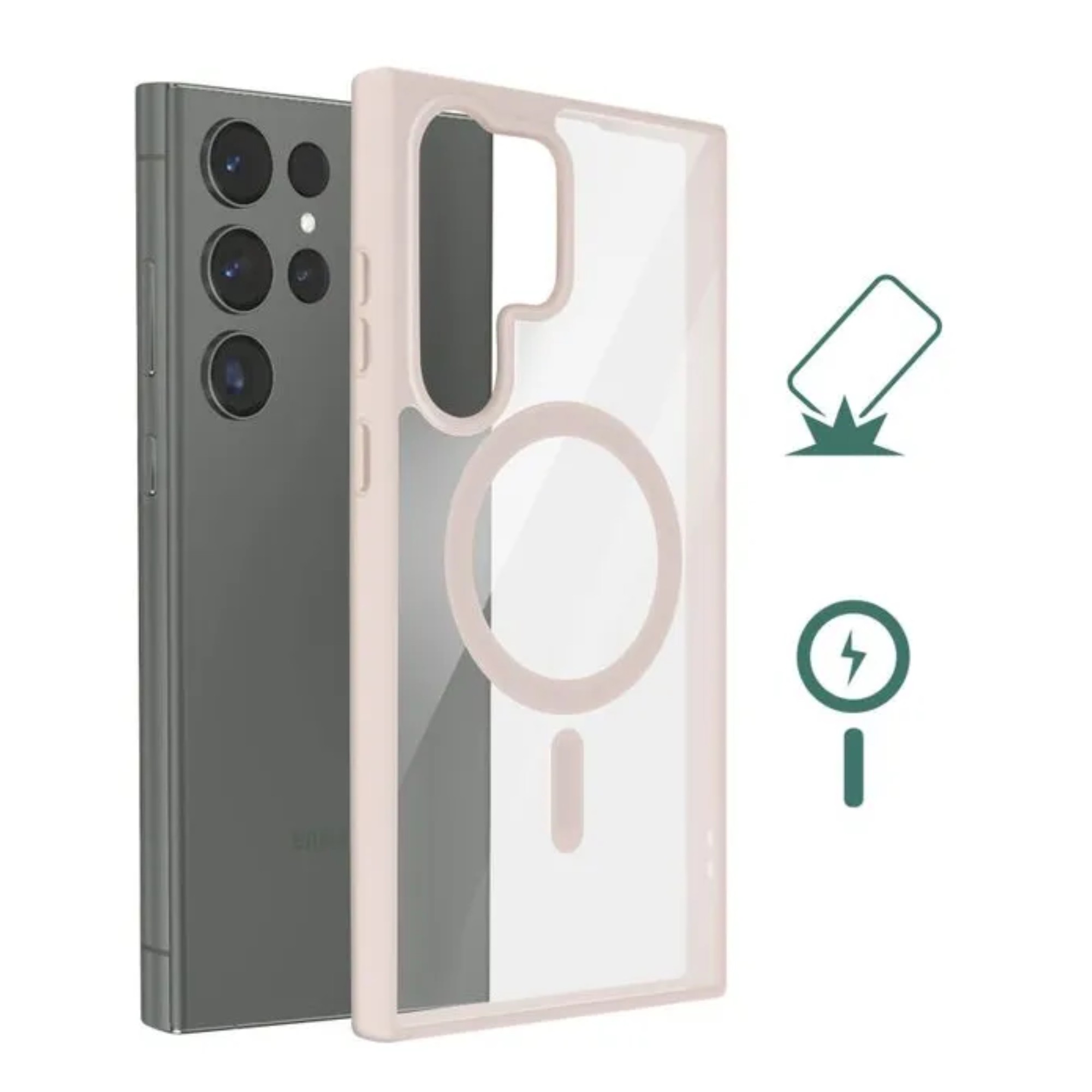 Funda Transparente Color Clear Case Compatible Para Samsung Galaxy (26Ultra) Compatible con Magsafe Diferentes Colores image number null
