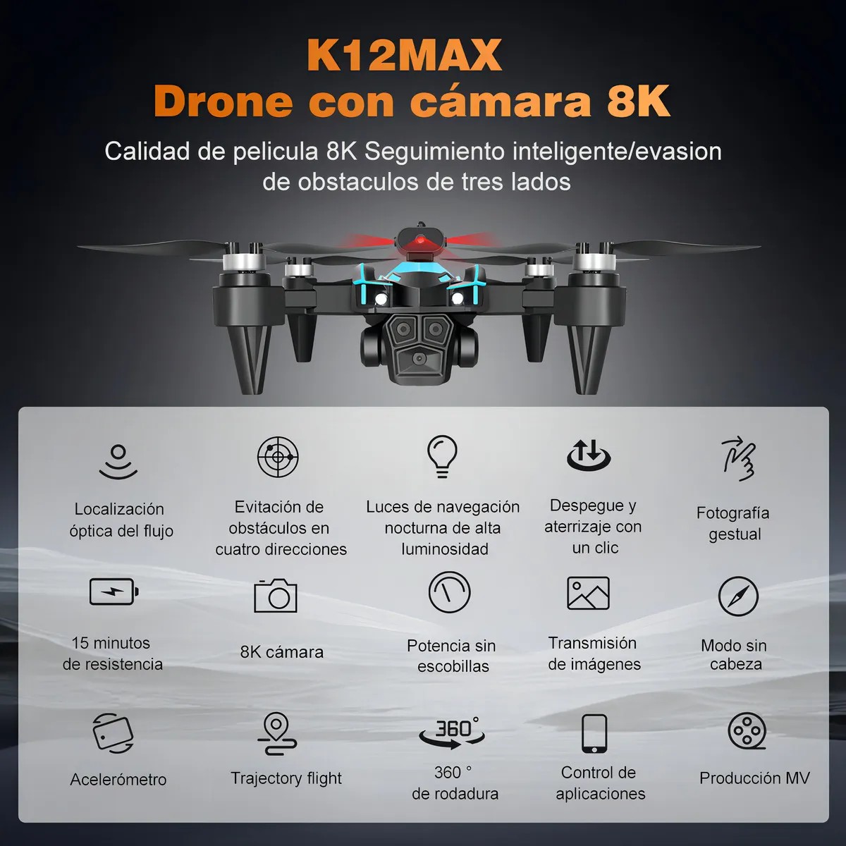 Drone Zll K12max Con Dual C&aacute;mara 8k Negro 2.4ghz 3 Bater&iacute;a image number null