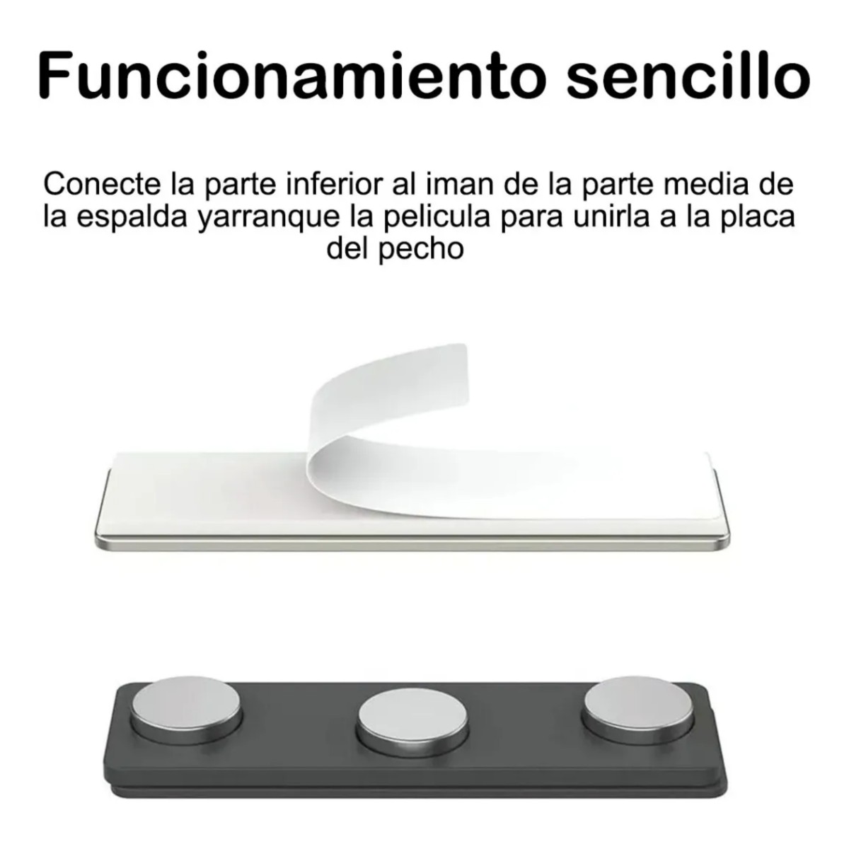 30 Porta Gafete Magn&eacute;tico Con 3 Imanes Pl&aacute;stico Insignia Negro image number null