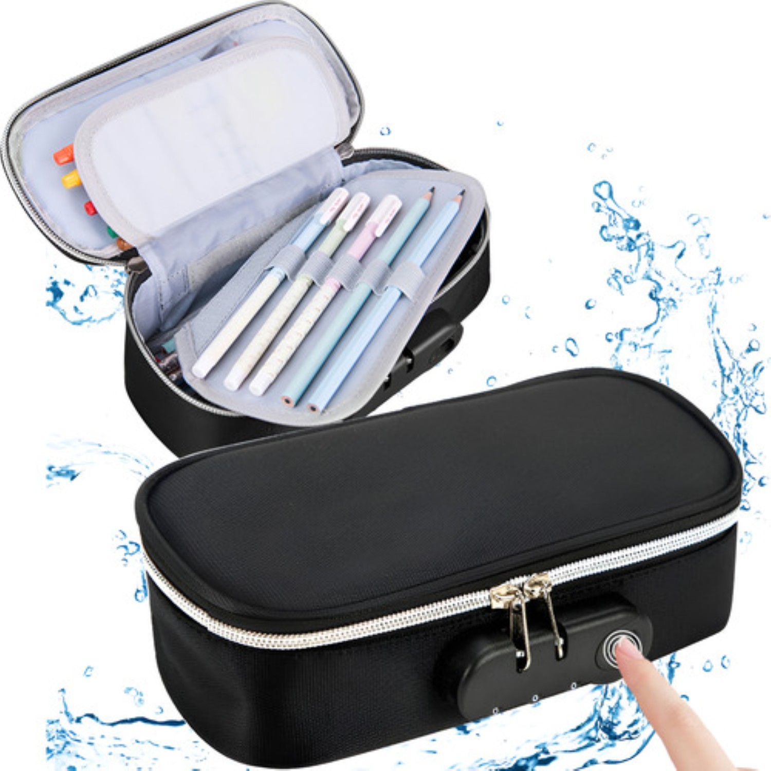 Estuche Organizador Para 80 L&aacute;pices Cartucheras Escolares negro image number null