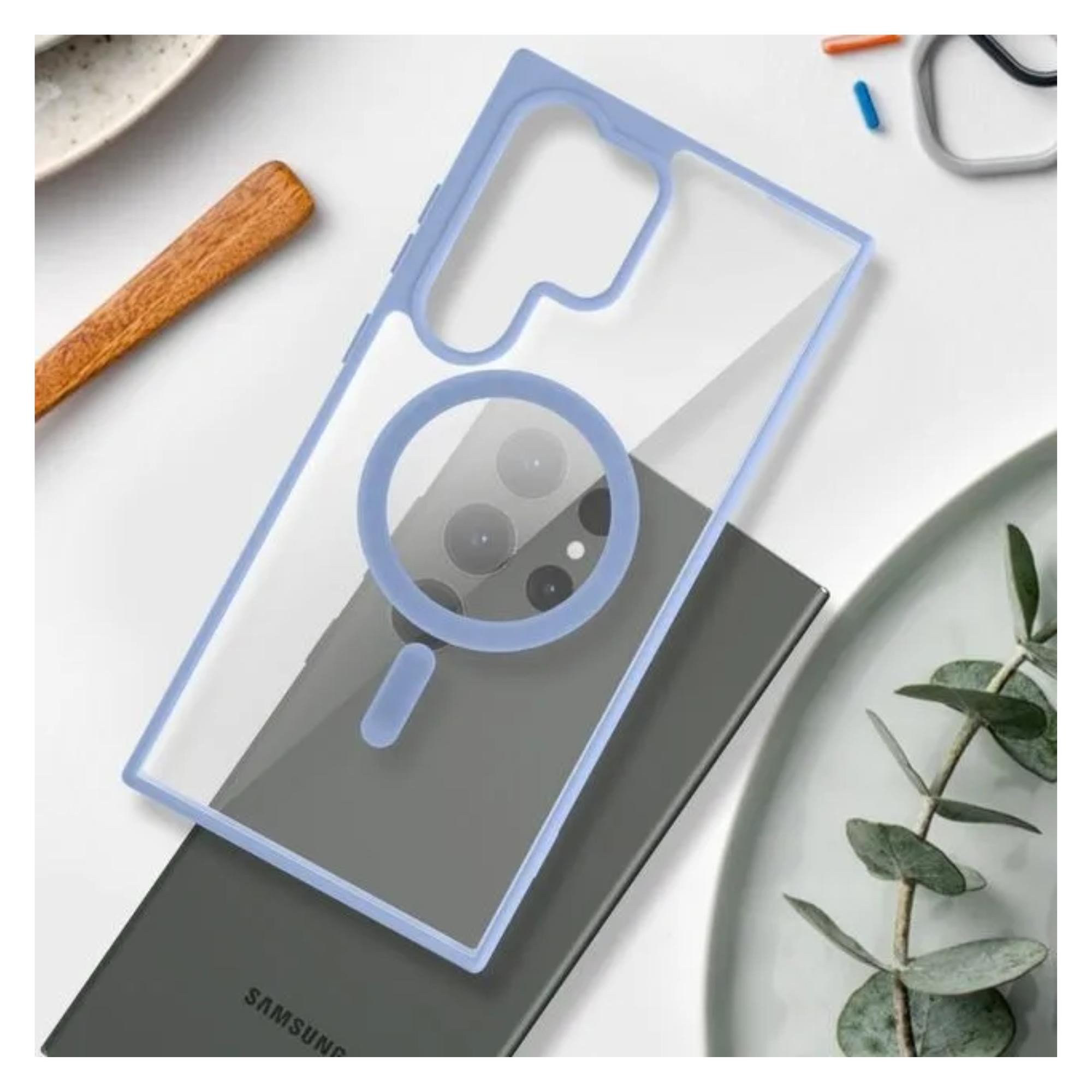 Funda Clear Case Color Azul Sierra Para Samsung Galaxy Ultra Compatible Con Magsafe Protecci&oacute;n Elegante Y Funcional image number null