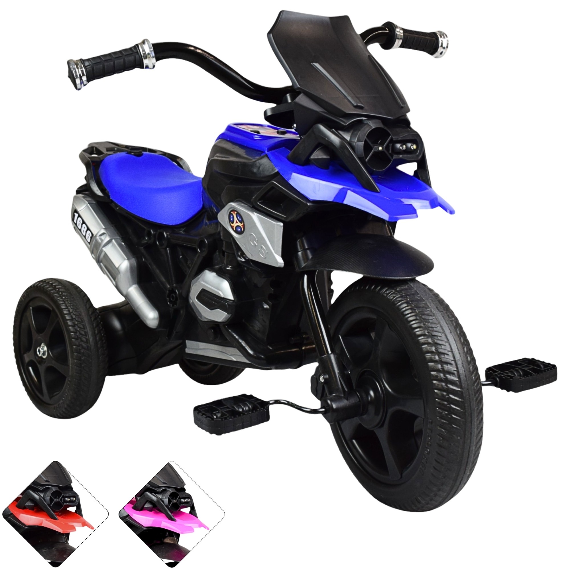 Triciclo para Ni&ntilde;os Dise&ntilde;o de Moto Luz y Sonido 2 a 4 a&ntilde;os - AZUL image number null