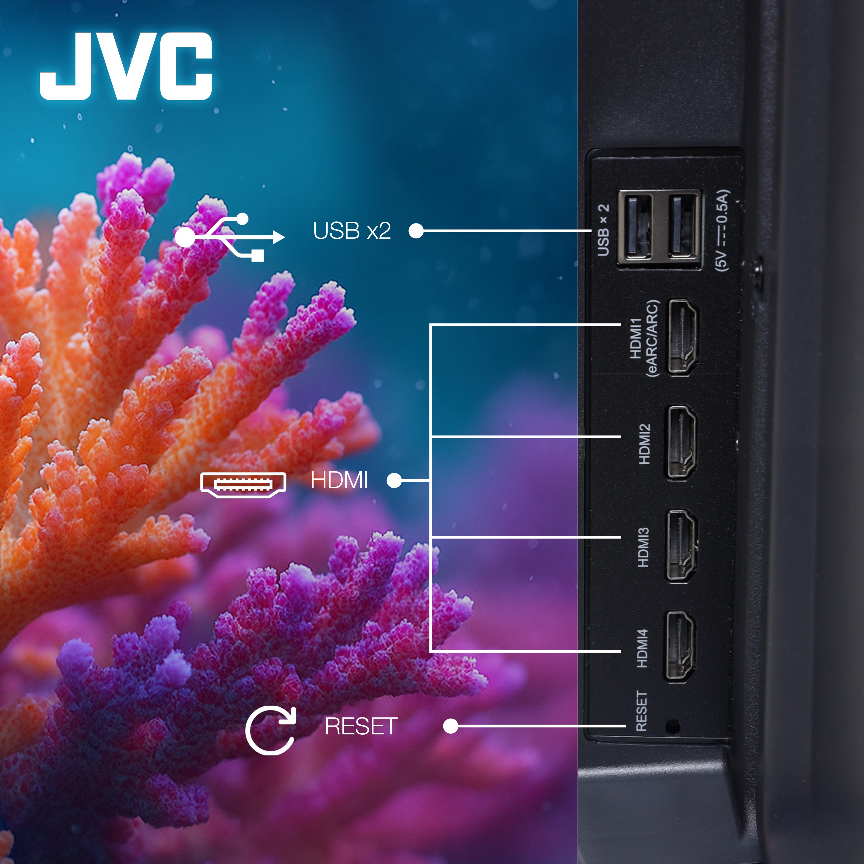 JVC Pantalla Smart TV 50 Pulgadas 4K UHD LED Frameless Roku TV Netflix YouTube Prime Video Modelo SI50URF image number null