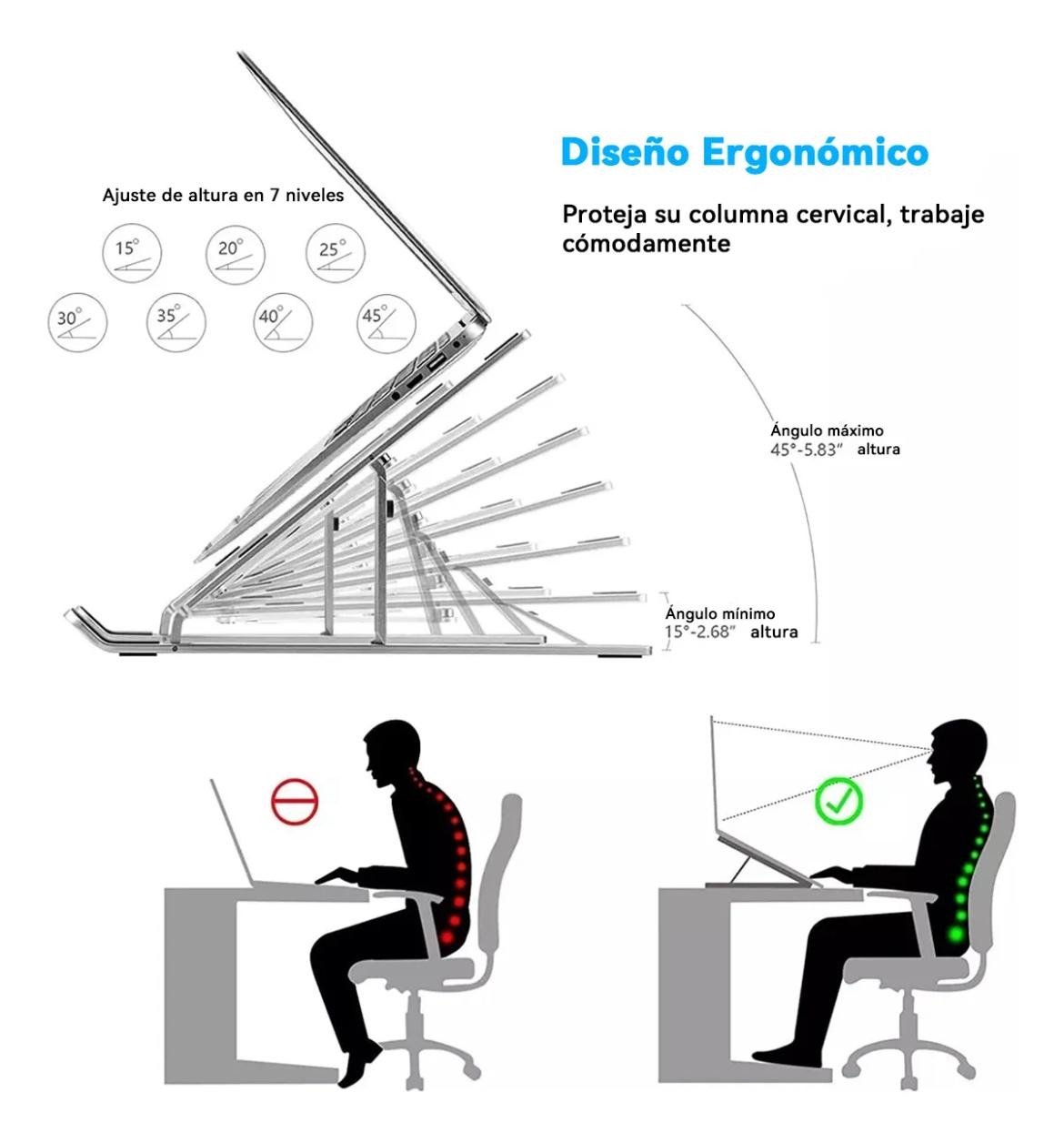 Soporte Ajustable para Laptop Port&aacute;til Plegable image number null