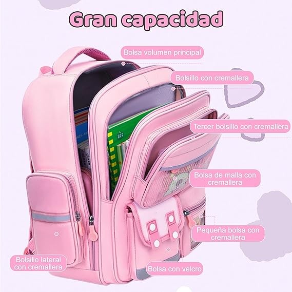 A Mochila para Ni&ntilde;as, Mochila de Dibujos Animados con Capacidad para 3 Cartas image number null