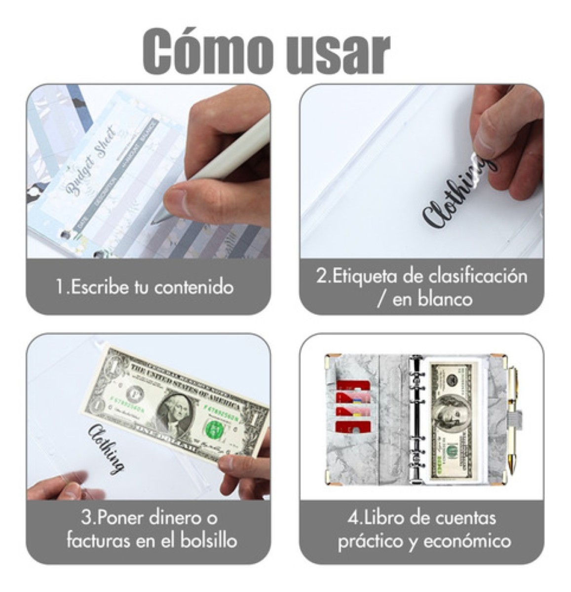 Bolsa De Carpeta De Piel Marmoleo Gris image number null