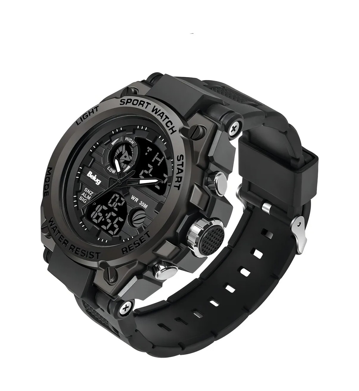 Reloj pulsera Belug con correa de poliuretano Negro image number null