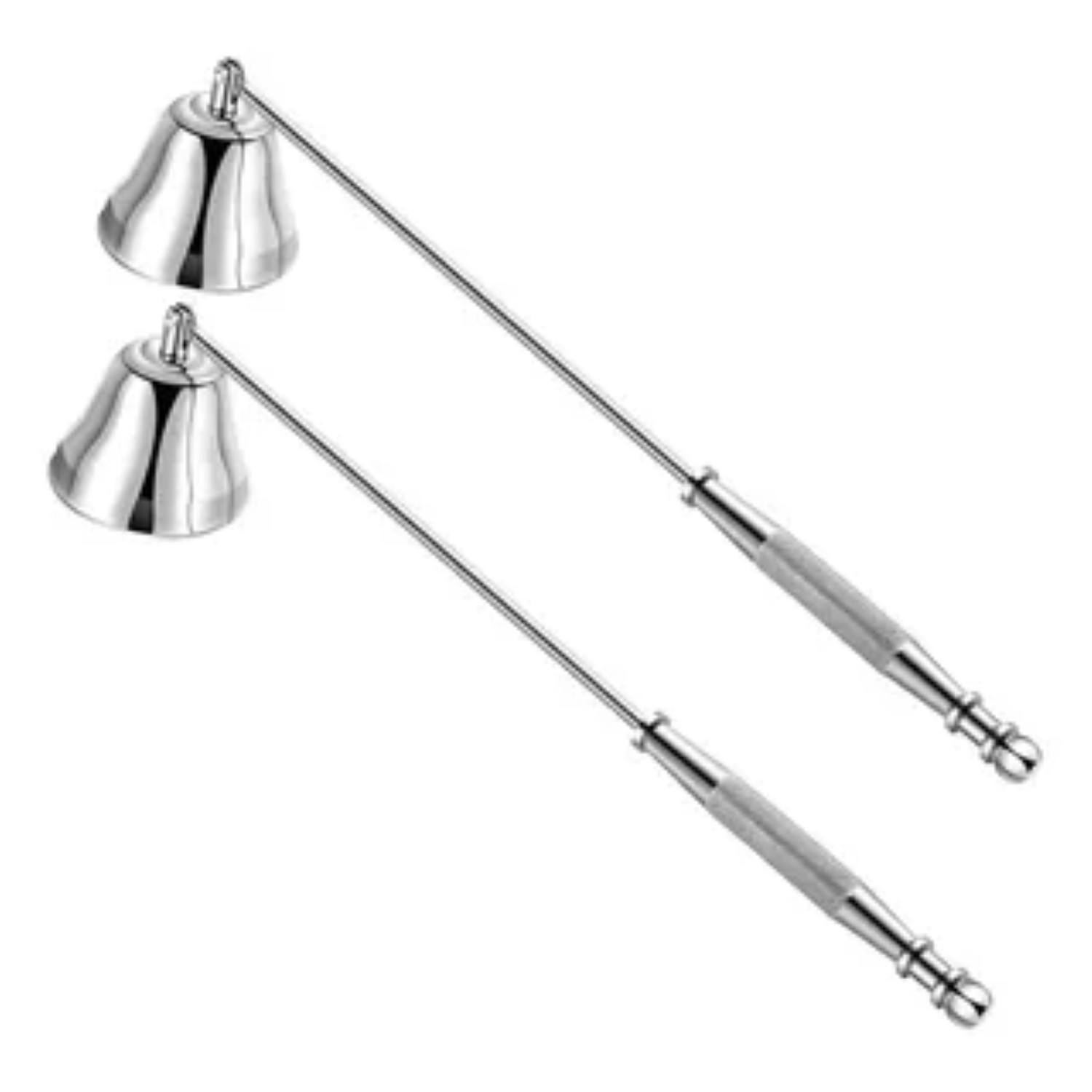 2 Pzs Apagador Velas Portavelas Campana Acero Inoxidable plateada image number null