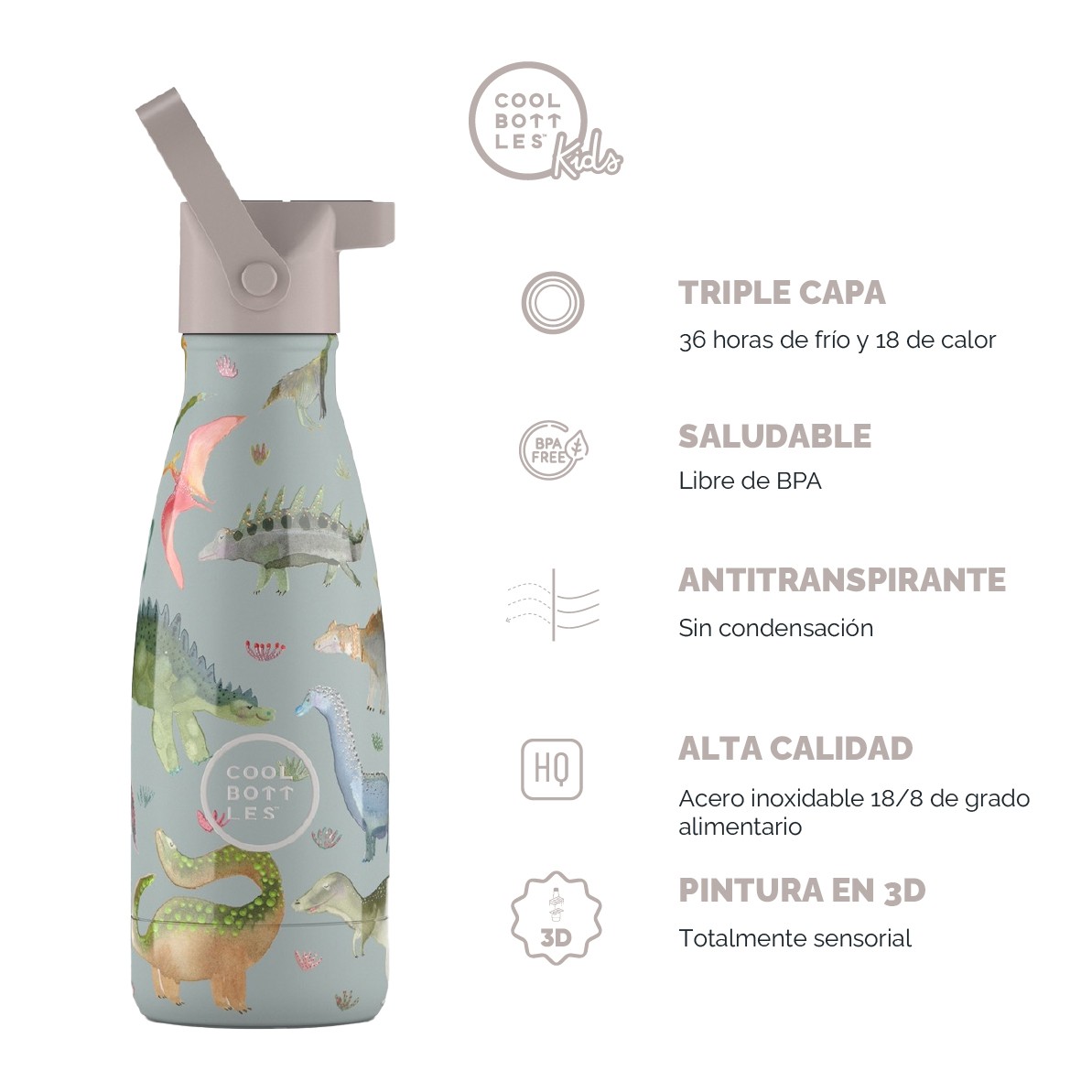 Cool Bottles Botella Termo Infantil Dinos Planet 260ml image number null