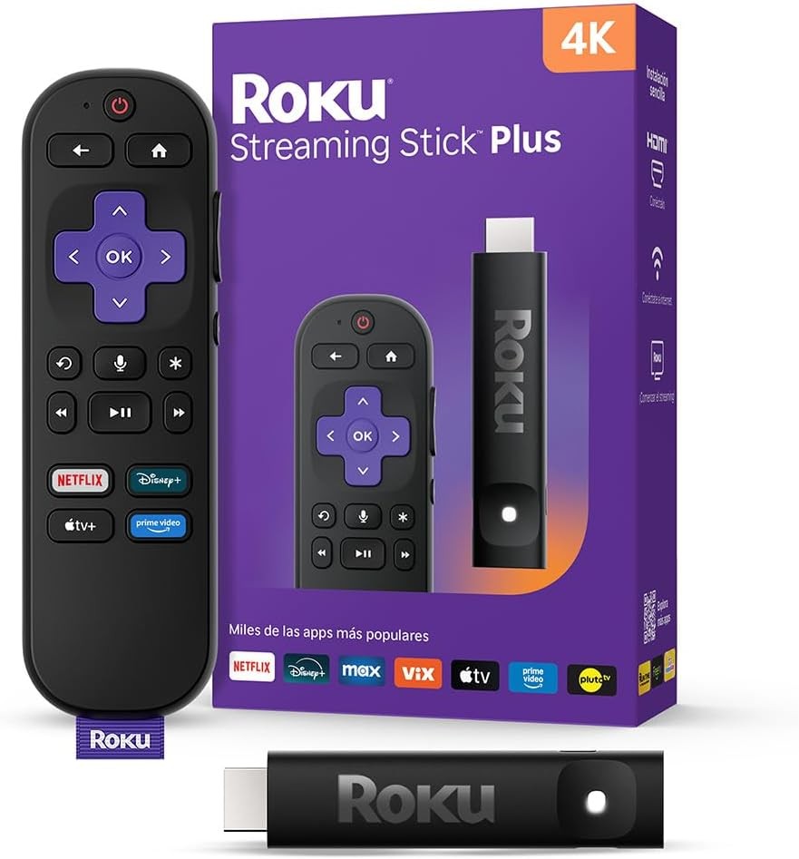 Dispositivo de Streaming Roku Stick Plus 4K 2025 3830MX Color Negro image number null