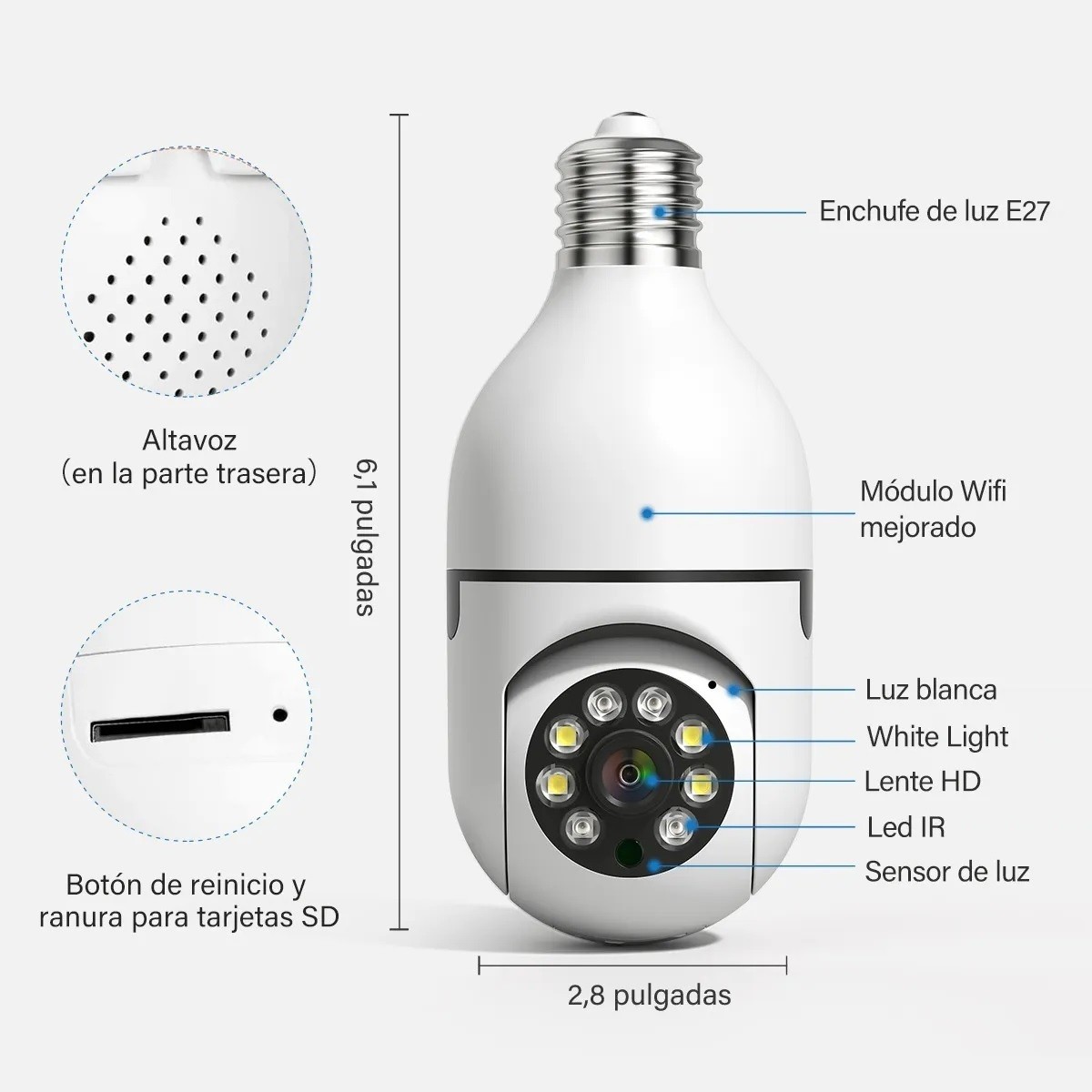 C&aacute;mara De Seguridad Wifi Exterior/interior Ip 3mp Con Alexa image number null