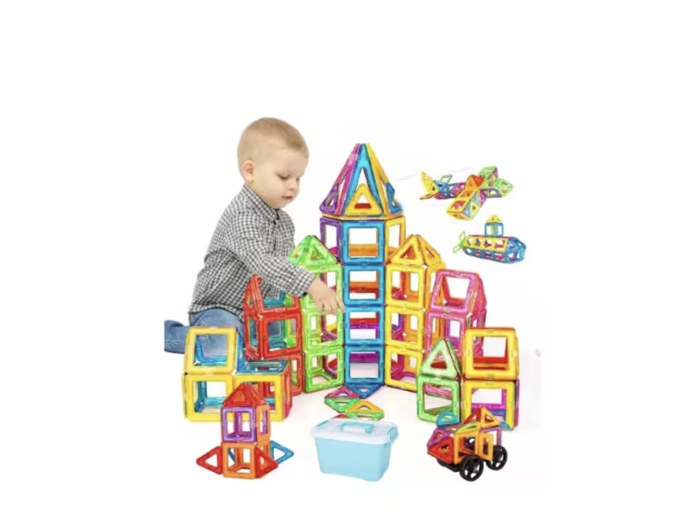 Bloques De Construcci&oacute;n Magn&eacute;ticos Juguetes 52 Pza Ni&ntilde;os Modelo Blanco image number null