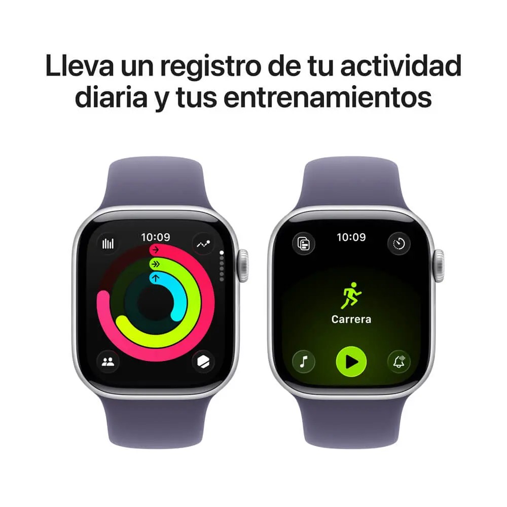 Apple Watch 11 GPS 46mm Plata + Correa Morado Niebla M/L image number null