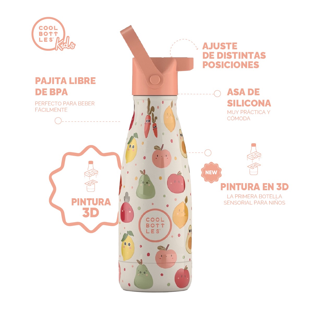 Cool Bottles Botella Termo Infantil Fruit Salad 260ml image number null
