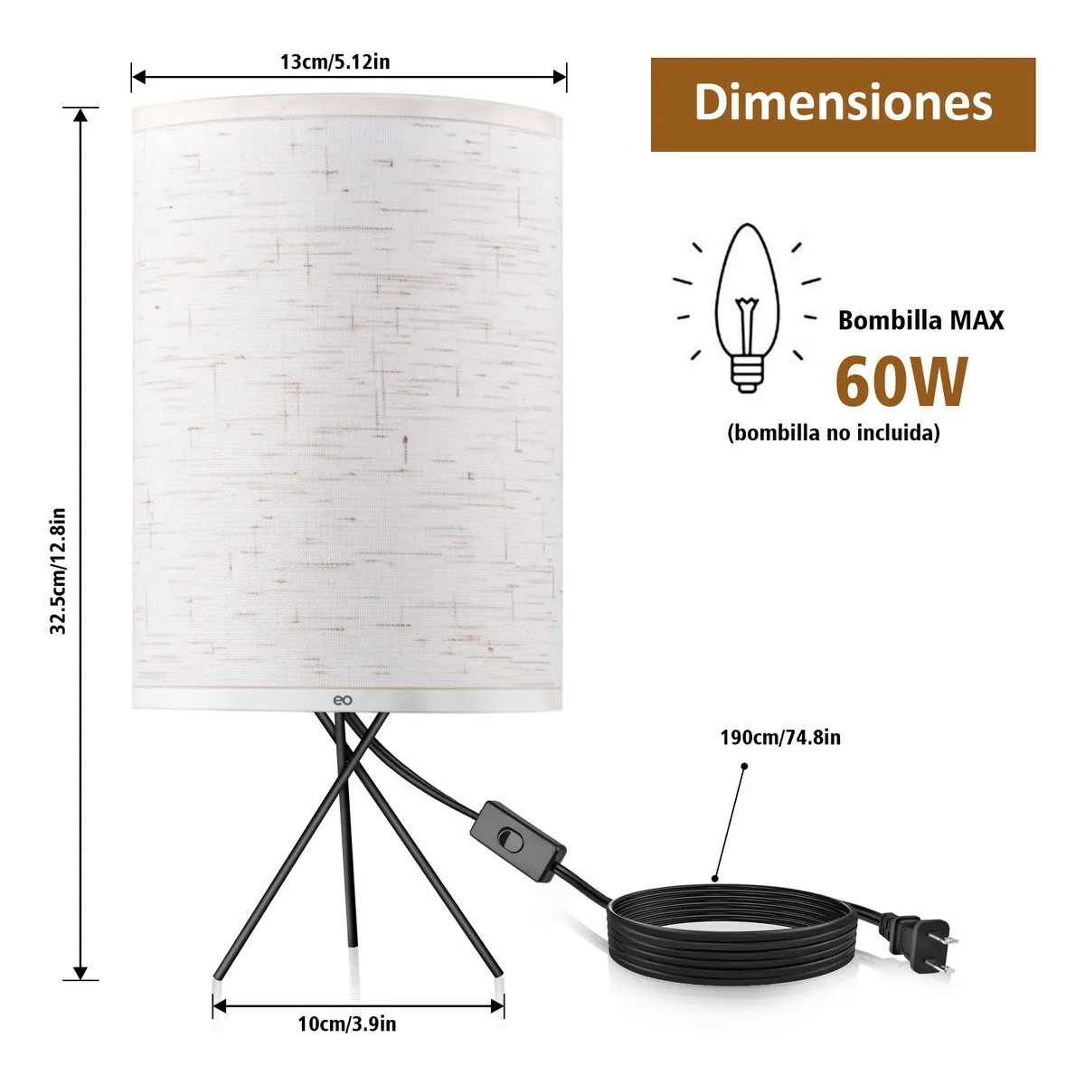 L&aacute;mpara De Mesa Y Bur&oacute; Contiene Bombilla Led E27 image number null