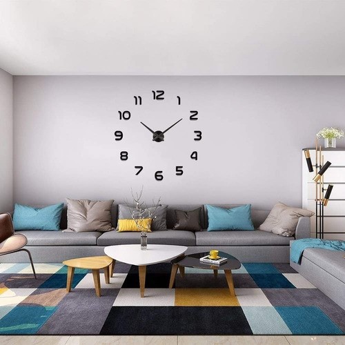 Reloj De Pared Digital 3d Moderno Y Grande De 110 cm Negro. image number null