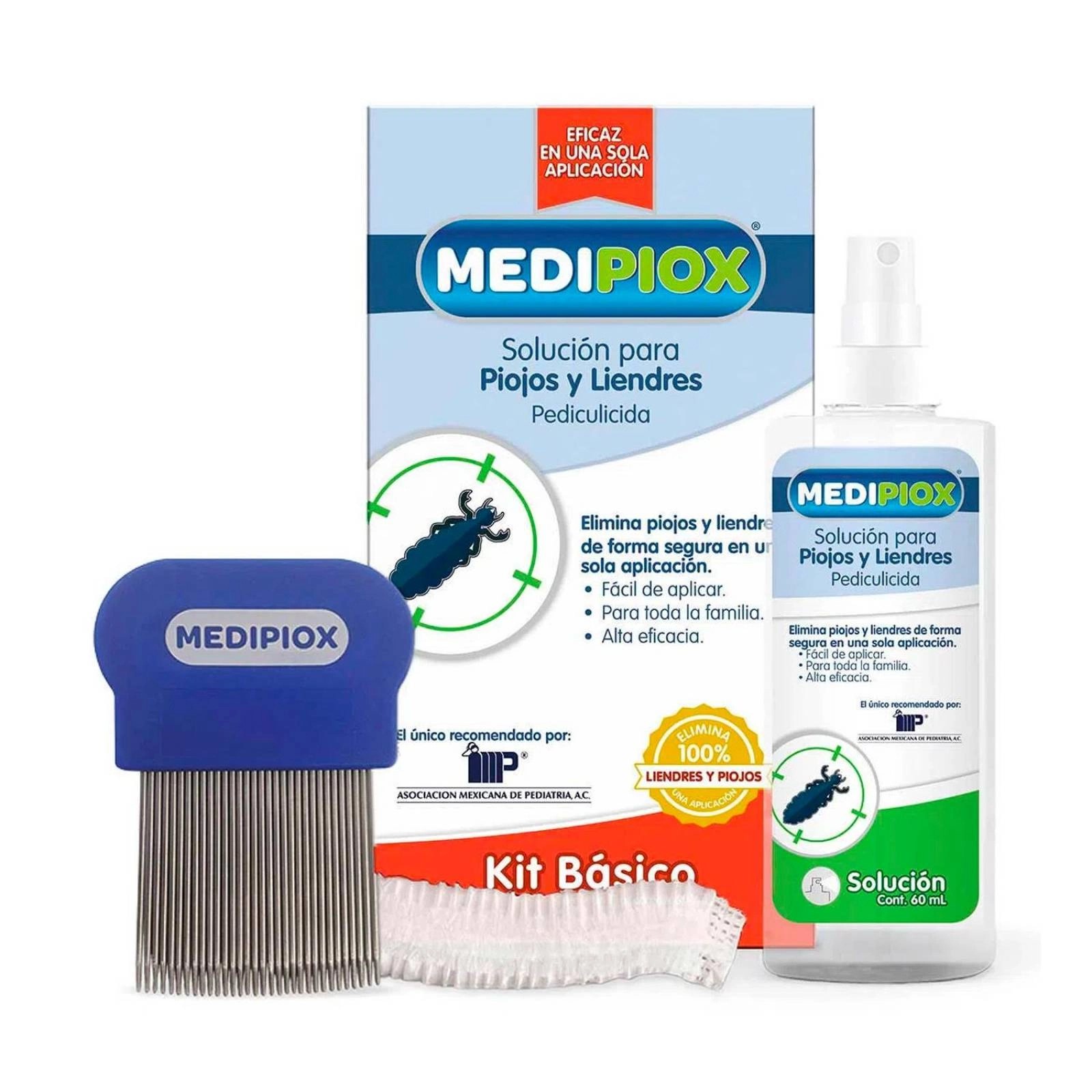 MEDIPIOX Kit B&aacute;sico Soluci&oacute;n para Piojos y Liendres image number null