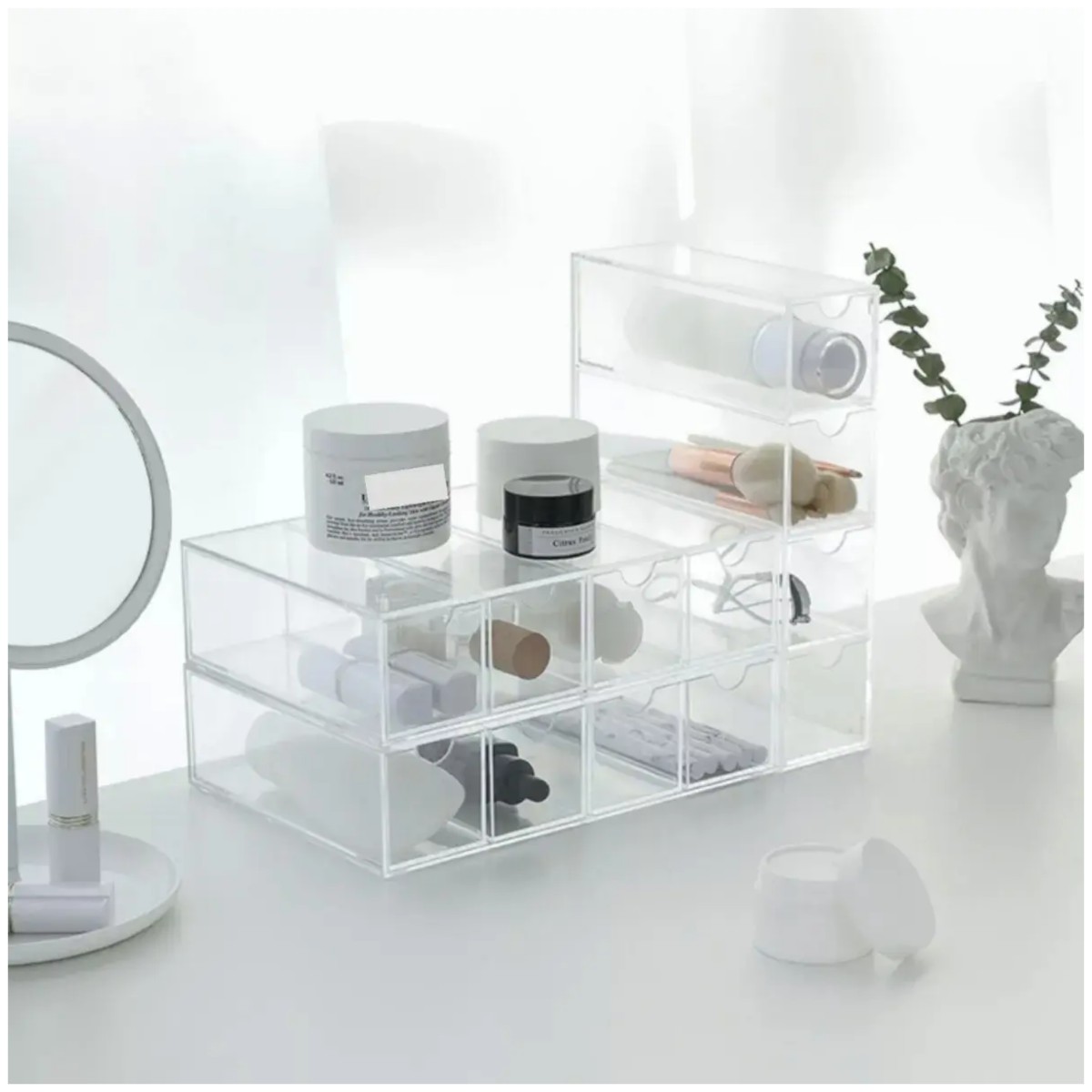Organizador De Maquillaje Y Lentes De Sol Caja De Almacenar Transparente image number null