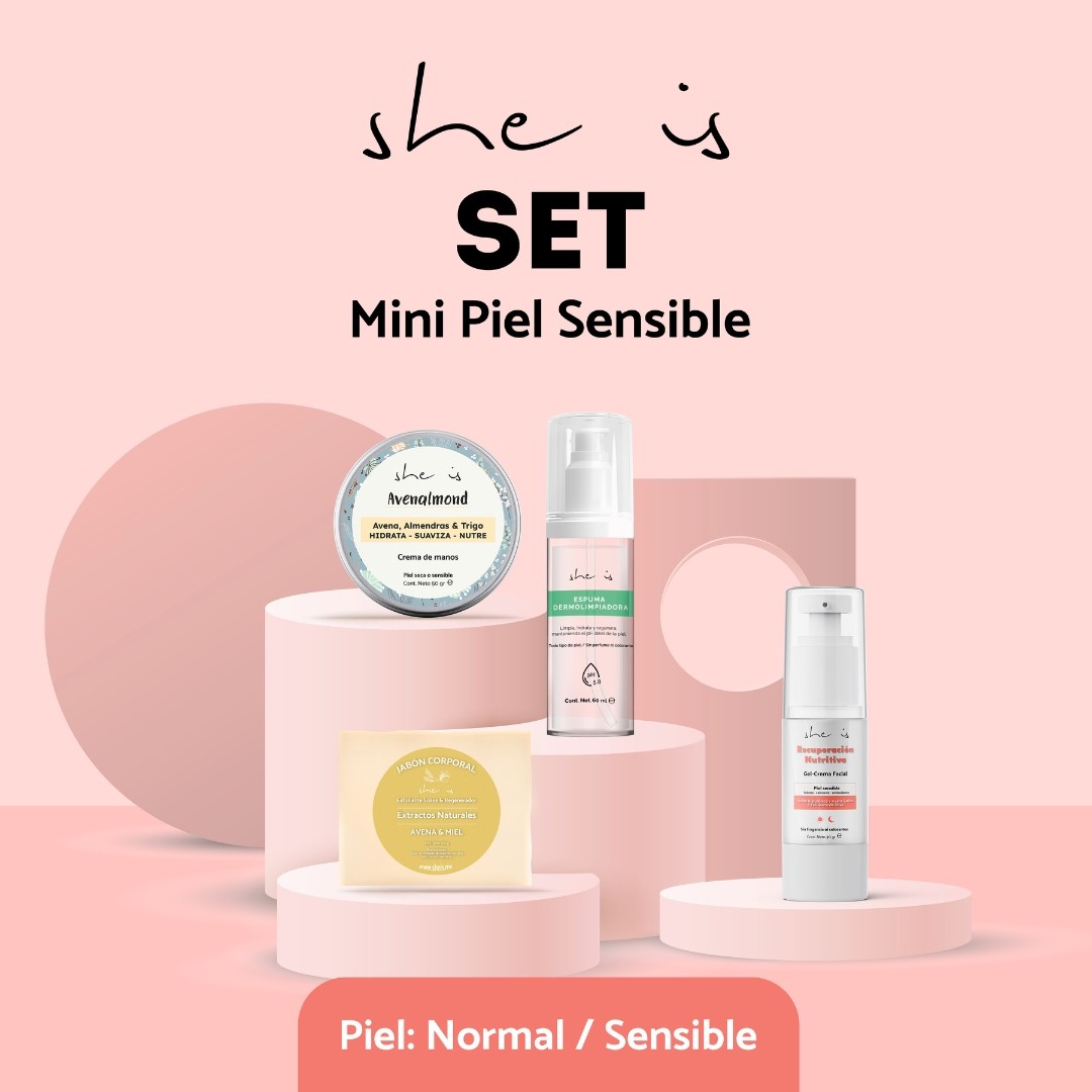 Mini Set Facial Piel Sensible (4 productos) She is skincare image number null