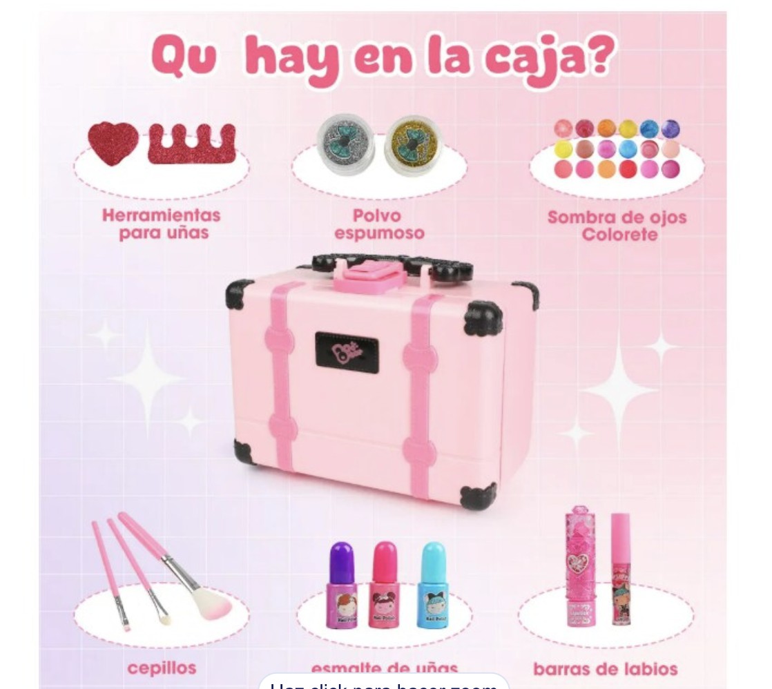 Maquillaje Nina Juguete 33ps Lavable Modelo Rosa image number null