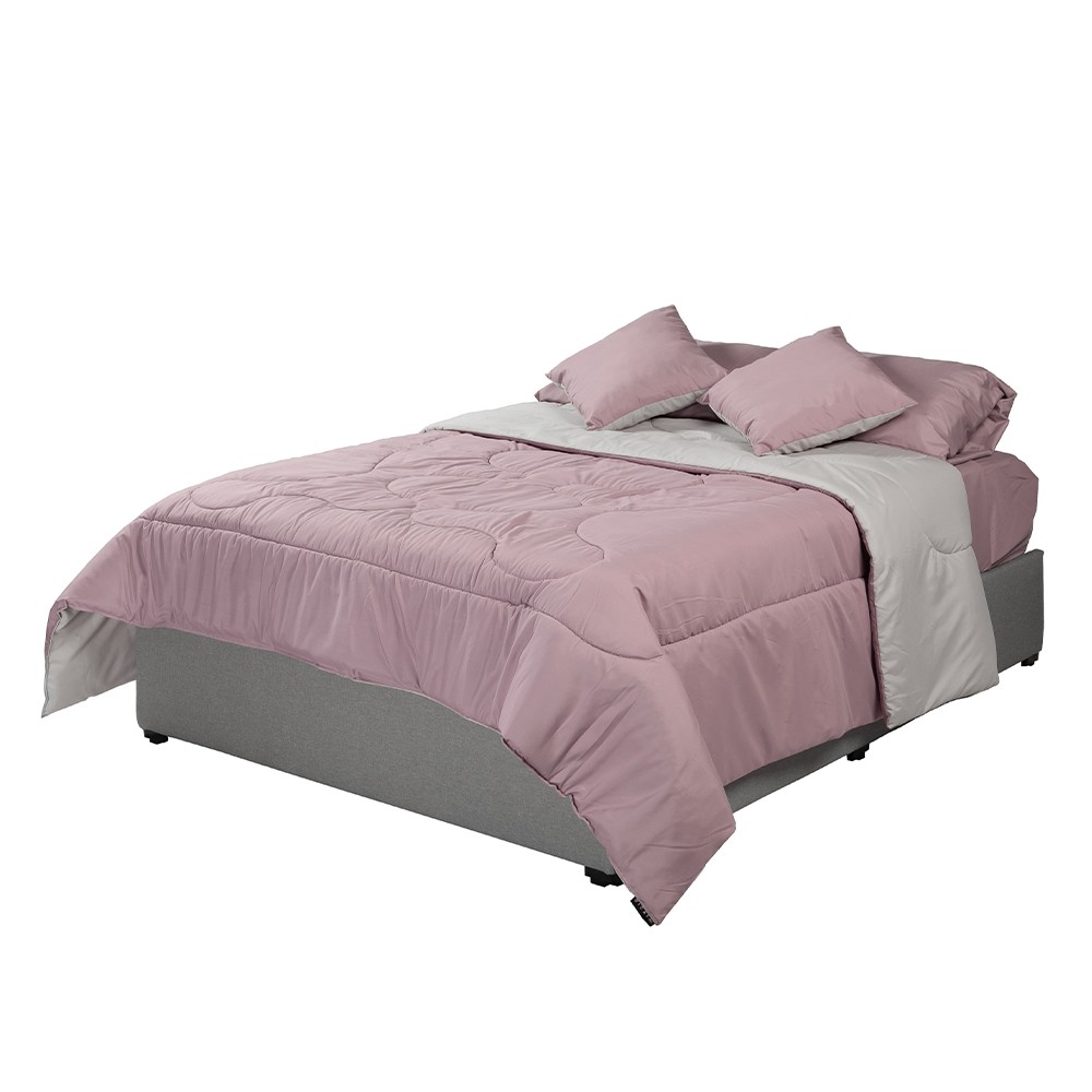 Edred&oacute;n Individual Dicasa Couzy Doble Vista Lila con Gris con Almohada One image number null