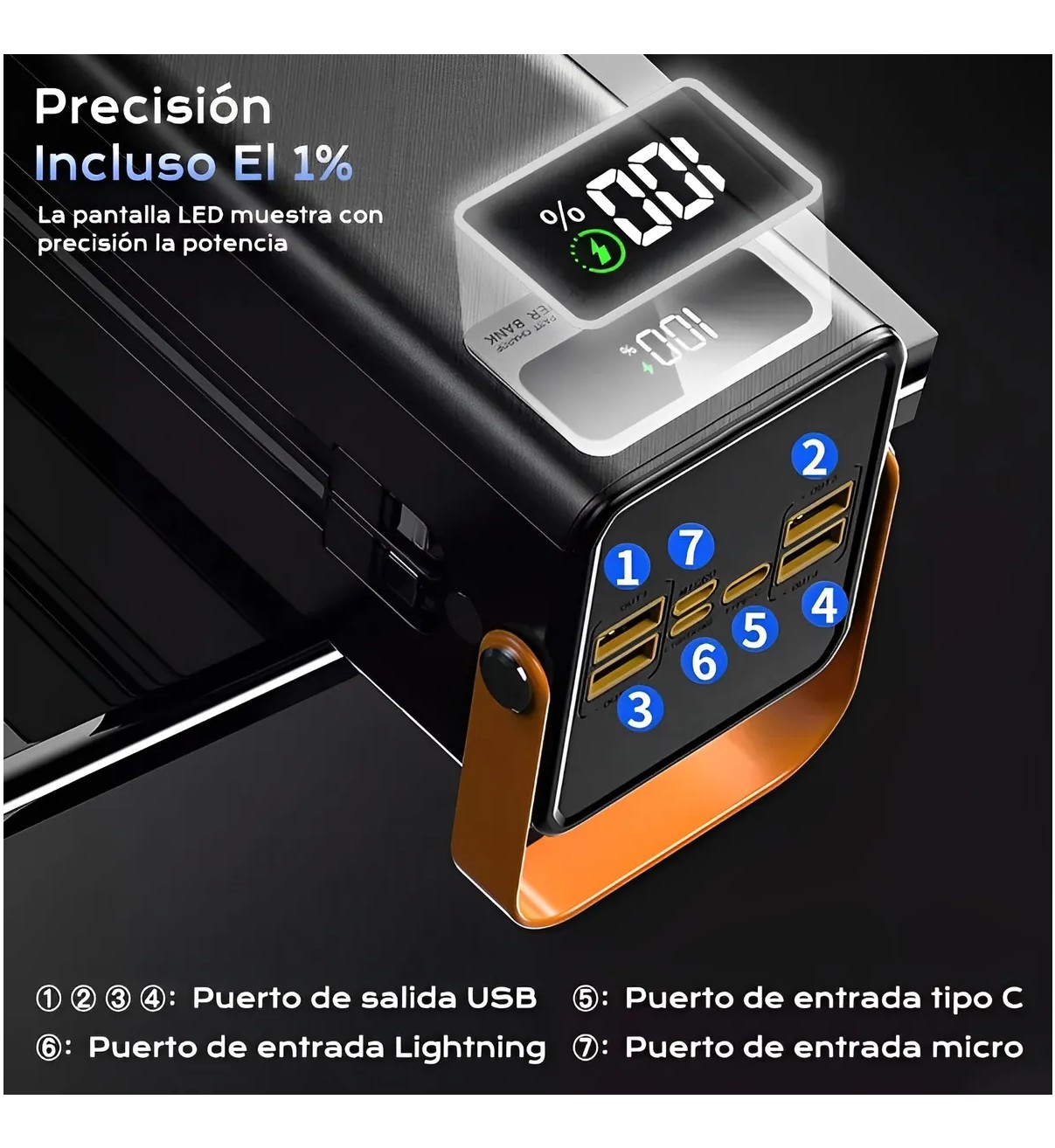 Power Bank Bater&iacute;a Port&aacute;til 50000mah Belug Cargador Ultrarr&aacute;pida Negro image number null