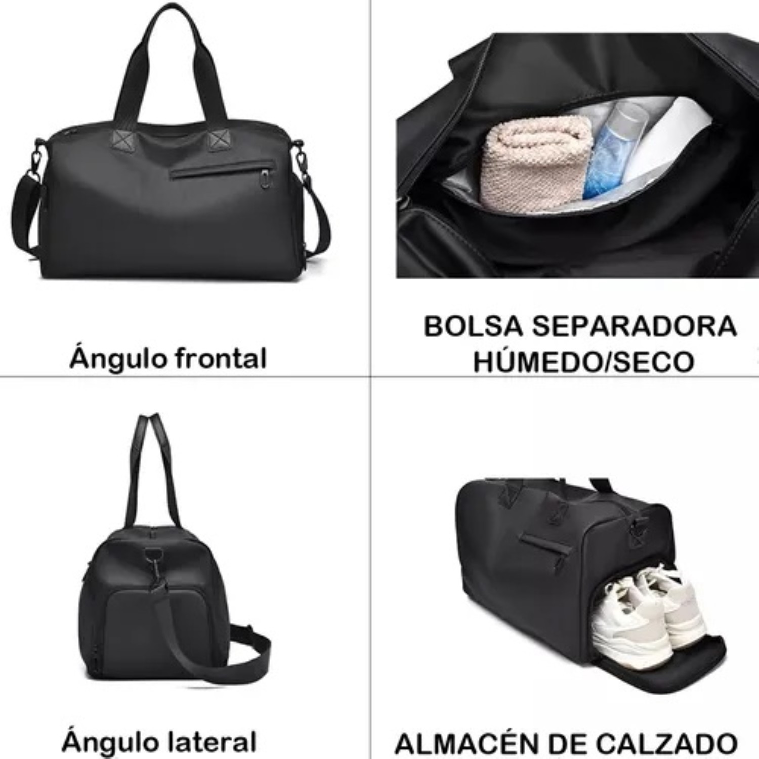 Maleta Deportiva Bolsa Gym Negro image number null
