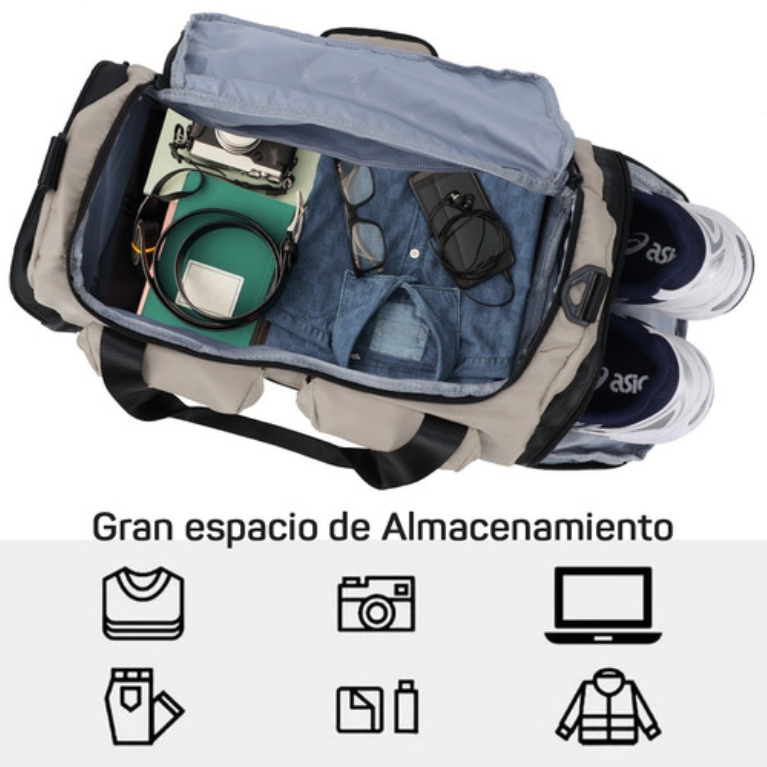 Maleta Deportiva Bolsa Gym Viaje Mochila Moda Fitness caqui image number null