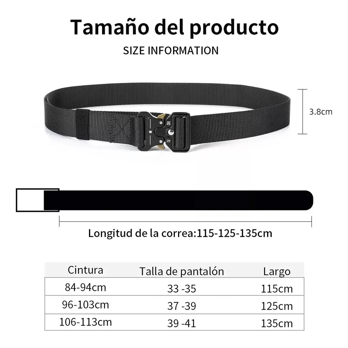 Cinturones Ajustables Moda Calidad Cinto Militar 4 Piezas image number null