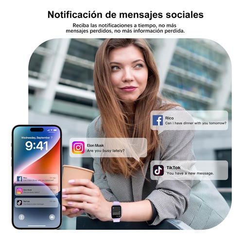 Reloj Smartwatch Mujer Reloj Inteligente Bluetooth Llamada image number null