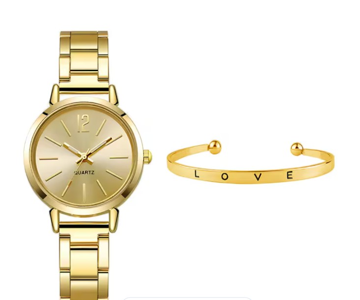 Set De Reloj De Cuarzo Para Mujer Con Pulsera Incluida image number null