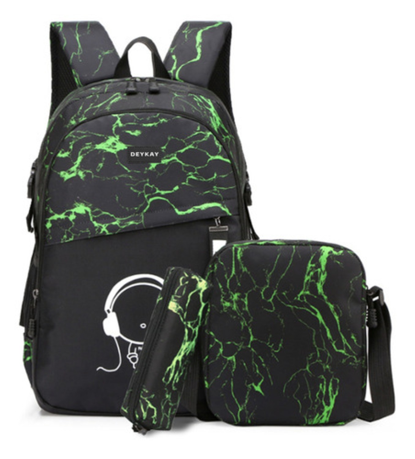 Set 3 Mochila Antirrobo Laptop Mochila Luminosa Gran Capacid NEGRO image number null