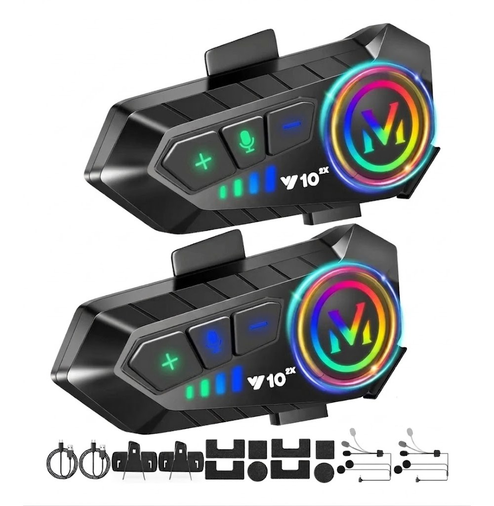 "Intercomunicador Motocicleta V10 Para Casco Bluetooth 2pcs " image number null