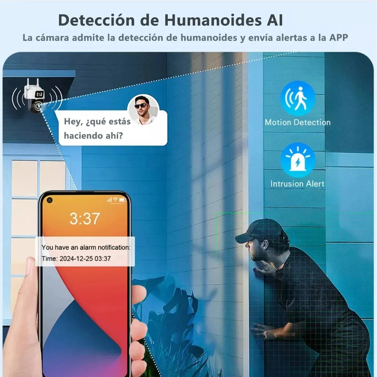 C&aacute;mara De Seguridad Wifi Ip66 Exterior C&aacute;mara Vigilancia 360&deg; Ptz 8mp Full Hd Ptz 2 V&iacute;as Audio image number null