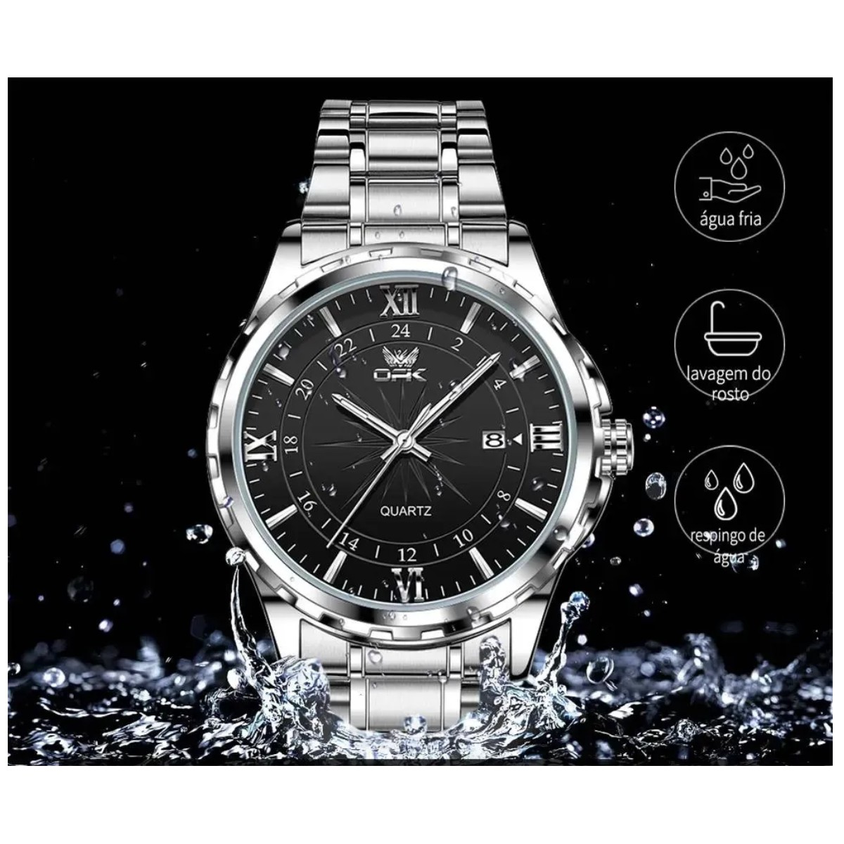 Reloj y Pulsera para Hombre Negro image number null
