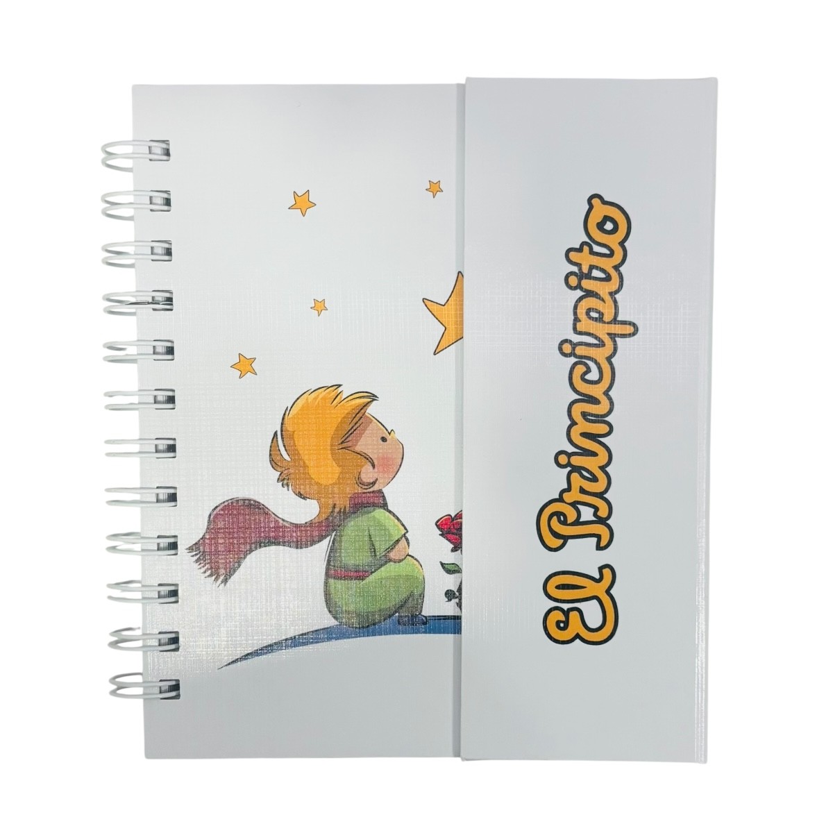 Libreta estilo franc&eacute;s de tapa dura laminado liso con espiral met&aacute;lico El principito image number null