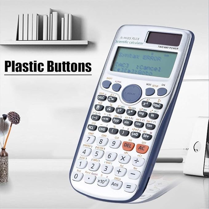 A ciciglow Calculadora Cient&iacute;fica Port&aacute;til con Funciones 417, Pantalla S&iacute;ncrona de Libros de Texto para Estudiantes y Trabajadores de Oficina, Material Duradero - Negro. image number null