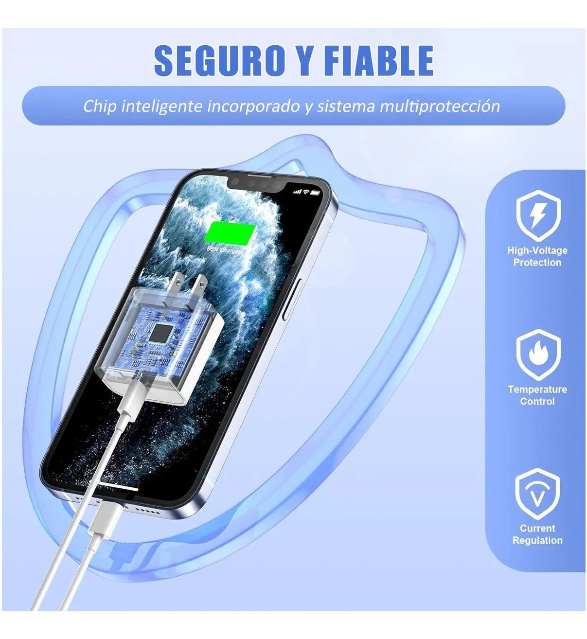 Cargador 20w Carga R&aacute;pida Para iPhone 20w Carga Rapida Tipo C Belug Blanco image number null