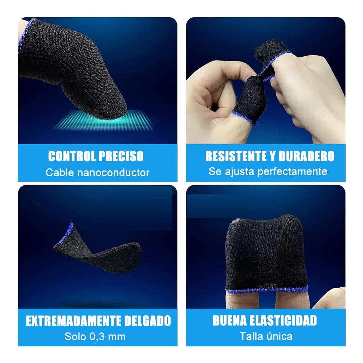 120pz Guantes Dedales Dedos Fundas Gamer Touch Profesional image number null