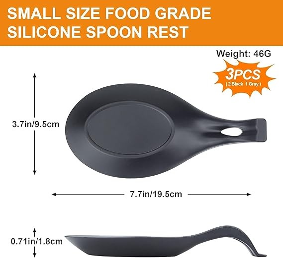 A 3 Piezas Reposabrazos Modernos De Silicona Para Cuchara, Soportes Para Utensilios De Cocina Para Estufa, Material De Calidad Sin BPA, Soporte De Utensilios Para Cucharones, Soporte Para Tapa De Olla. image number null