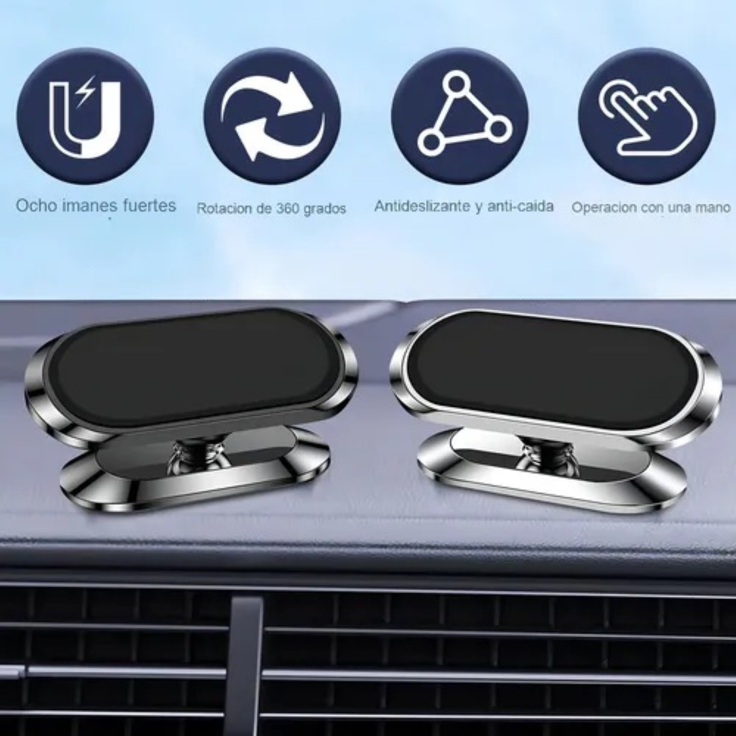 Soporte Magn&eacute;tico Celular Para Auto,base Para Celular Coche 2 Pack image number null