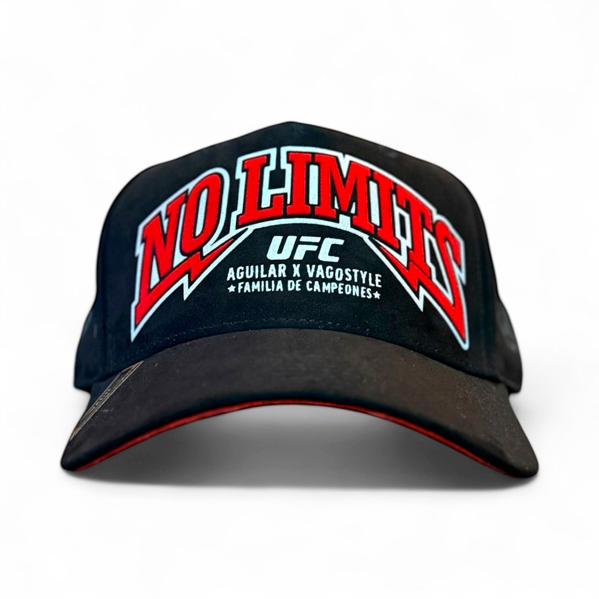 VAGO NO LIMITS UFC Gorra Visera Curva Gamuza Negra con Rojo image number null