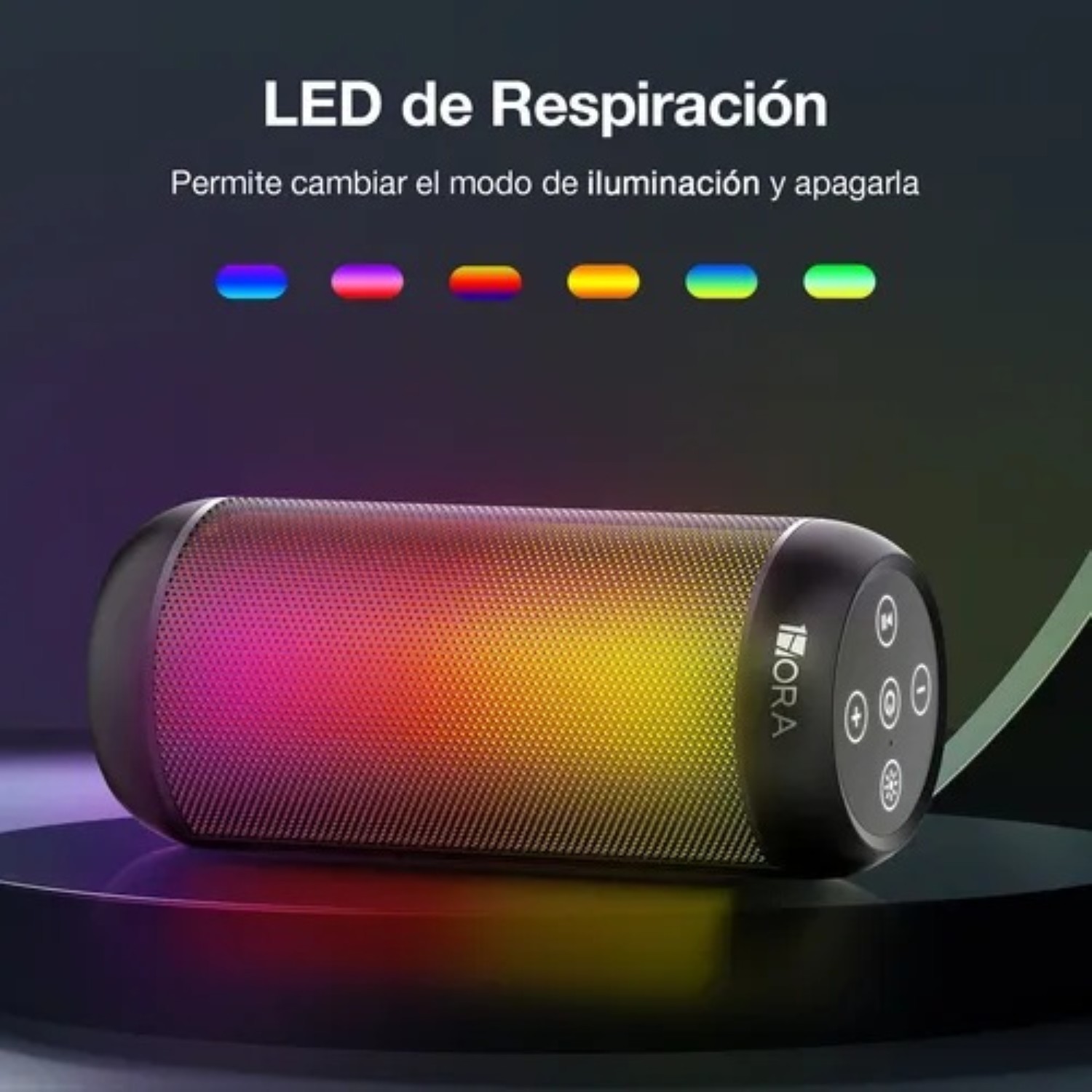 Bocina Subwoofer Altavoz Inal&aacute;mbrico Port&aacute;til Con Rgb, Carga Tipo C Negro image number null