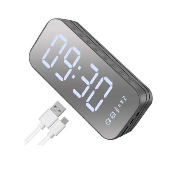 Reloj Despertador Bluetooth Con Bocina Recargable Usb. image number null