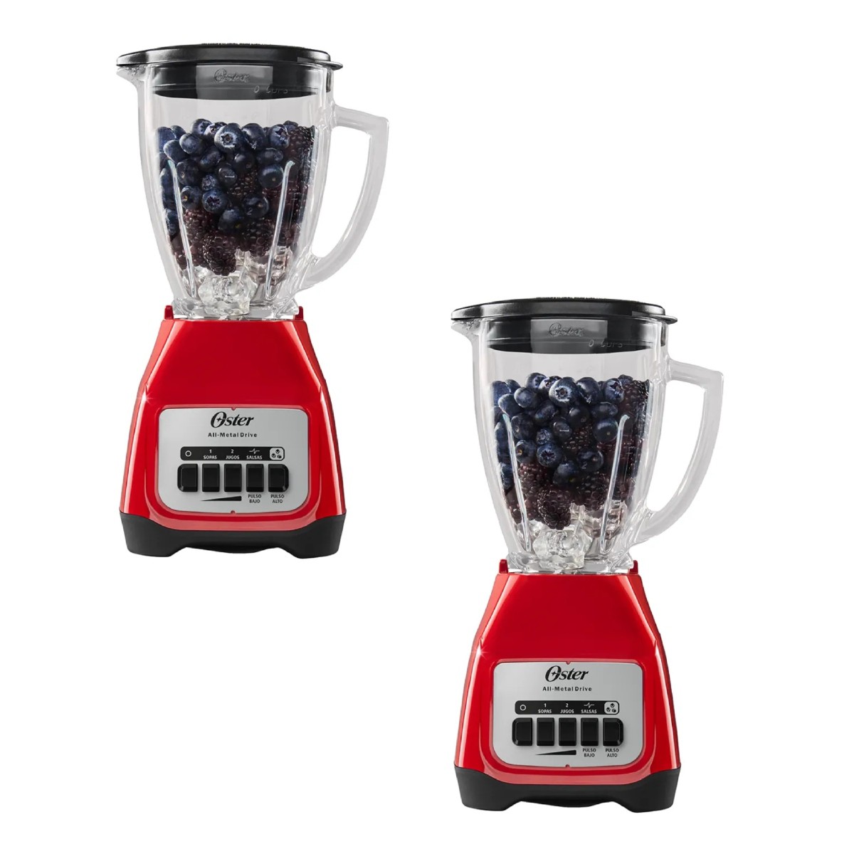 Combo 2 Licuadoras Oster BLSTKAG RPB Vaso Vidrio 2 Vel + Pulso Roja ORTY* image number null